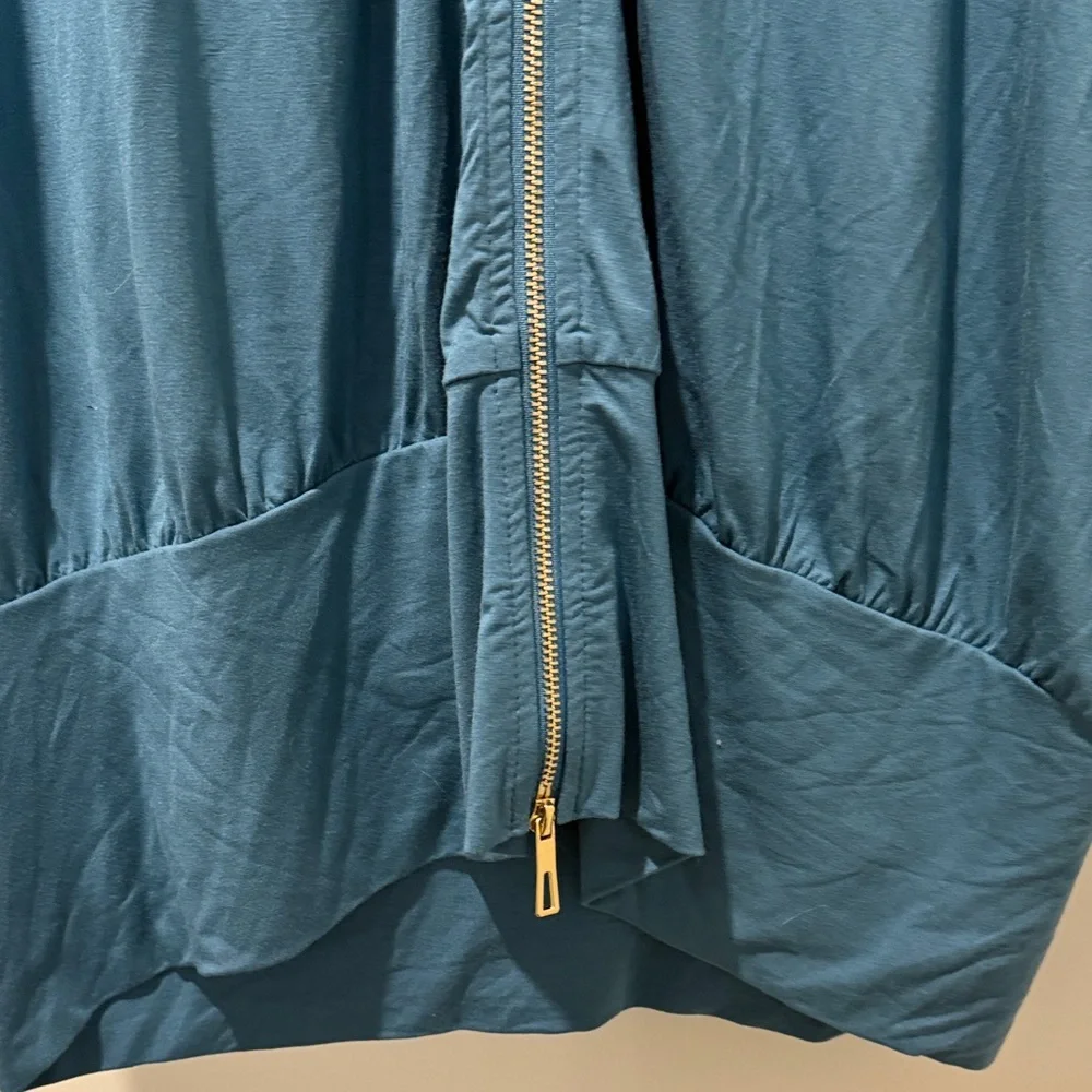 NWT Aleeza Paris Teal 39” Hooded Lounge Dress Size Large (oversized) - Picture 8 of 8